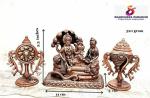 Searchers paradise Copper Idols of god Vishnu Along with Mahalakshmi Lying in adisesha Sanghu Chakram 2.3 inches,320 Grams, Patina Antique Finish, Pack of 3 Piece Incomplete