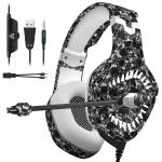 ONIKUMA K1B Wired Gaming Headset with Stereo Surround Sound, Boom Mic & 3.5 mm Adapter, Compatible for Mobiles, PC, Laptop, Tablets, PS4, PS5 and Xbox Consoles (Camo Grey)