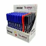 Win Te Amo Ball Pens | 60 Pcs (45 Blue Ink, 10 Black Ink, 5 Red Ink) Combo Dispenser Pack | The Magic of Gel in a Ball Pen | 0.7mm tip for Smooth & Precision Writing | Cute & Stylish Printed Body with Angel & Heart | Te Amo bole toh Love