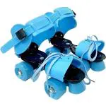 TAYLORED HOME Roller Skates for Kids Age 8-16 Years Adjustable Inline with Front Brake Sliding Pulley Strap Smooth School Sport Lightweight Skating Shoes for Unisex Beginners, Advanced Size (Blue)