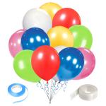 Zyozique Birthday Party Decorations Balloons - Multicolor Metallic Balloons, Ribbon & Glue Dot (Pack of 27)