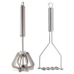 DreamBasket Stainless Steel Mathani / Hand Blender & Potato Masher / Potato Masher for Kitchen