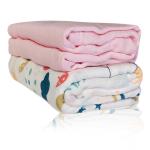 BabyHop 100% Natural Cotton Muslin Swaddle Blankets for Baby, Infant Boys and Girls (2pcs, Unisex) Soft, Breathable, Skin Friendly (Pink, White Multicolour)