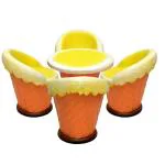 INDU Multicolour Ice Cream Cone Shape FRP 4 Chair 1 Table