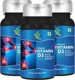 Mint Veda Vitamin D3 Chewable Veg Tablets (60 Tablets Each) (Pack Of 3)