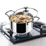 Milton Stainless Steel Silver Casserole With Glass Lid 1.2 L