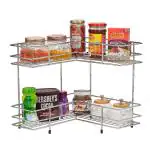 Unify Stainless Steel Kitchen Rack 2 Tier, L Shape Corner Stand for Kitchen, Multipurpose Storage Rack Kitchen Organizer, Vegetable Stand Shelf Organizer, Size: 30 x 30 x 32 cm