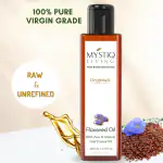 Mystiq Living Flax Seed Oil (200 ml) Cold Pressed | Flax Seed | Massage Oil | Flax seeds For Hair | Flaxseed Oil | For Hair, Skin & Body | 100% Pure and Natural