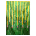 Sri Yagnaa - (M - 14) - Big Banana Leaf Design with Long Yellow Flowers Hangings - (5*8 FT)