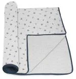 Threads & Yarn Summer Blankets - Pure Cotton Single Adult AC Blanket/Dohar/Quilt/Duvet/Comforter - Lightweight - Reversible - Very Soft (Autumn Ash Blue)