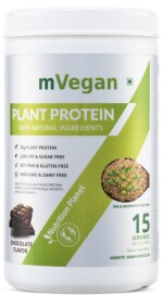 Nutrition Planet Plant Protein With 100% Natural Ingredients for Pre/Post Workout Recovery ( Chocolate - 500g, 15 Servings)