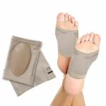 Dr Foot Arch Support Sleeve Cushion For Plantar Fasciitis, Foot Pain, Muscle Relaxation, Fallen Arches For Men & Women Free Size With Beige Color 1 Pair
