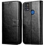 Bluetronic Tecno T6 Air Black Leather Dual Protection Flip Cover l Mobile Cover l Mobile Accessories l Case