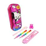 Parteet Combo Pack of 5 Items 8D Pouch with 2 Stack Pencils,1 Unicorn Pen,1 Teddy Eraser,1 Scale