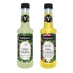 BEVARO Mint Mojito Syrup and Pina Colada Syrup Combo, 300ml each, Pack of 2, Refreshing Gourmet Syrup for Cocktails, Mocktails, Mixers & other Beverages