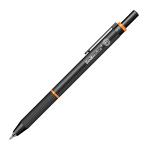 Scrikss Twist 0.5mm Mechanical Pencil with Lead, Matte Black Plated Aluminium Body, Interchangeable Mini Eraser, Push Mechanism, Retractile Function - Orange