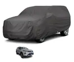 Auto Hub Car Body Cover Compatible with Toyota Fortuner Legender with Mirror Pockets, Triple Stitched, Water Resistant Car Cover, Grey