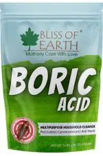 Bliss of Earth 16 oz Boric Acid Powder Multipurpose kill insects, Preservative, Carrom Powder 453GM