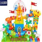 Ktrs Enterprise Big Size Blocks Marble Run Slide Building Toys Kids Race Track Compatible With All Major Brands Bricks Set 243 Pcs Various Track Models For Gifts