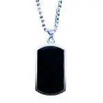 M S ENTERPRISES Jewellery Black-Silver Chain Geometric Stainless Steel Black Locket Pendant Necklace Chain For Men And Women Gift Chains