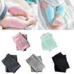 Cuteably Multicolor Baby Knee Pads For Crawling Anti-Slip Padded Stretchable Elastic Cotton Soft