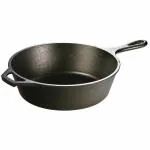 Lodge Deep Black Skillet Frying Pan Compatible with Gas Stovetop 3 litres Black