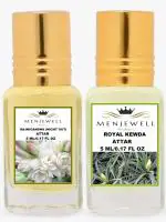 Menjewell Combo Pack Of 2PCs Attar(Rajnigandha 5ML,Royal Kewda 5ML)Attar Perfume (Floral)