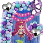 House of Banter Mermaid Theme Birthday Decorations for Girls, Kids Party - Under the Sea Theme Birthday Decorations, Princess Theme Birthday Decoration Set ( Mermaid Birthday Decoration