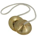 Idol Collections Golden Brass Hand Cymbals Manjira Indian Musical Instrument Idol (Pack Of 2)