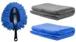 Aloud Creations Microfiber Mini Car Cleaning Duster And Cloth (Pack Of 3)
