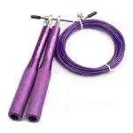 PowerMax Fitness JA-3 Exercise Speed Jump Rope With Adjustable Cable with Anti-slip Handle, Colour-purple, Workout Skipping Rope for Men, Women & Kids