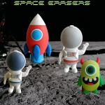 MUSAPRI - School Erasers with Funny Space Characters Erasers Combo, Large Stationery erasers, Fancy Erasers |Multi-colour Erasers| Erasers for Kids fine Motor Skills| Non-Toxic Erasers|[Set of 4 in Combo]