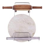 OSE Stainless Steel Chakla Belan Stand For Kitchen (Silver)