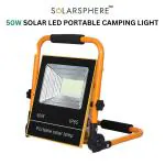 SOLARSPHERE 50W Solar LED Portable Camping Light | Solar-Powered| IP65 Waterproof| Emergency flashing lighting | Pack of 1