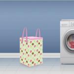 PrettyKrafts Laundry Basket for Clothes, Toy Storage Box with Lid, 50 LTR, Dnut Print, Set of 1