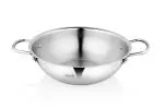 SEGOVIA Stainless Steel Heavy Gauge Induction Friendly Kadai with Riveted Handle 29 cm Diameter 4 L Capacity ( Induction Bottom) (29cm Capacity - 4 LTR)
