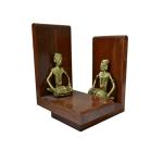 Jharcraft (A Jharkhand Govt. Enterprise) Dhokra Handcrafted Bookend (MAN PLAYING MANDAR)