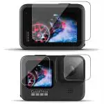 Viblitz Tempered Glass Screen Protector For GoPro Hero 9 Action Camera (Transparent) Edge To Edge Full Screen Coverage, Complete Set Of 3 Glass
