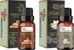 Lifemantraa Pure Sandalwood and Jasmine Essential Oil for Skin, Face, Hair, Diffuser (15ml each) - 30ml