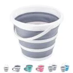 Kayru Portable Foldable Silicone Bucket for Camping, Travel, Car Washing, Home/Outdoor/Garden Activities Small Spaces - Folding, Lightweight & Easy to Bring & Store (Multicolor) (10 L)
