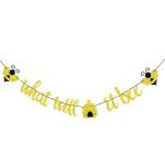 Festiko Gold Glitter What Will It Bee Banner For Bumble Bee Party Decoration