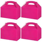 Festiko 12 Pcs Hot Pink Party Treat Boxes, Party Favor Boxes, Goodie Boxes, Cookies Boxes, Party Favor Candy Boxes, Gable Paper Gift Boxes With Handles, Party Supplies Decoration