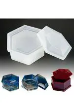 Sodee Silicon Hexagon Shaped Jewellery Box Mould for Resin Art Kit