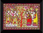 Saf Sanfk33359 Black Traditional Madhubani Art Wall Décor Painting - 14 X 11 Inch (Pack Of 1)