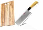Shruthi Combo Heavy Duty Wooden Chopping Board + Guns Chopper Knife 7' INCH Professional Ideal Serving Tray for Meat, Cheese, Fruits & Vegetables