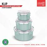 Classic Essentials Microwave Safe Containers | BPA Free | Food Grade Material | Snack Box Container | Food Storage Containers | Leak & Spill Proof | Set of 3 (250 ml, 650 ml & 1100 ml) Blue