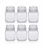 Pure Tree Mini Spice Jar Round Kitchen Storage Glass Jar with Airtight Cap | 85 ml | Set of 6