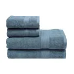 RANGOLI Blue Pack Of 4 Towels set, Trio (2 HAND +2 BATH, 4 Pcs,500 GSM) Family Pack