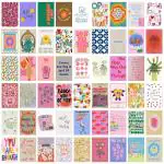 Craft Qila 54 Peel-N-Stick Good Vibes Aesthetic Wall Collage Kit Posters - 4 x 6 Inches Wall Decor Poster - Wall Art For Bedroom, Living room, Office