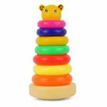 Grest Kids Stacking Teddy Plastic Rings, Educational Multicolor Rings Tower Set For Kids